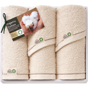 GOTS認証オーガニックコットンギフト フェイスタオル 2P・ウォッシュタオル