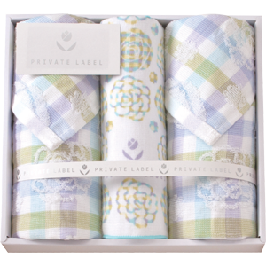 プライベートレーベル　フェイスタオル 2P・タオルハンカチ 