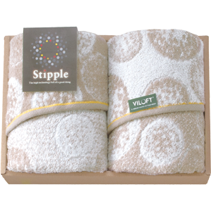 スティップルバイロフト吸水速乾　フェイスタオル2P