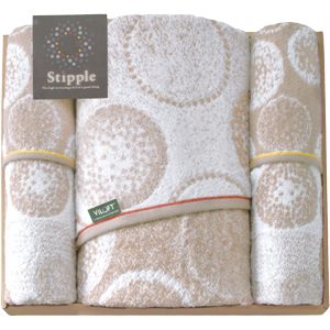 スティップルバイロフト吸水速乾　バスタオル・フェイスタオル 2P