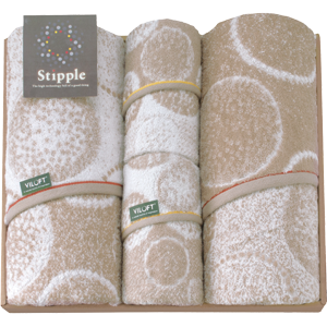 スティップルバイロフト吸水速乾　バスタオル 2P･フェイスタオル 2P