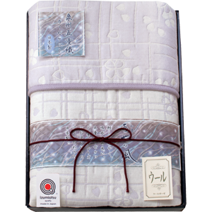 泉州あやの風　ウール混五重織ガーゼハーフケット