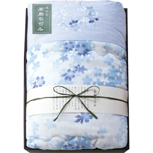 素材の匠　近江高島ちぢみ　掛け布団(ワイド＆ロング)　ブルー(BL)