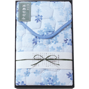 素材の匠　近江高島ちぢみ　敷パッド　ブルー(BL)