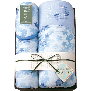 素材の匠　近江高島ちぢみ　掛け布団＆敷きパッド　ブルー(BL)