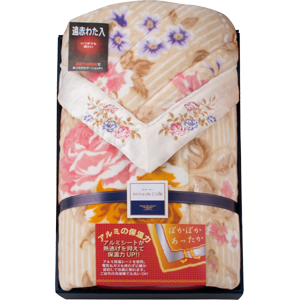 アンナ・デ・コーレ　四方額マシュマロタッチ敷パッド(保温シート入・遠赤わた使用)　ブラウン(BR)