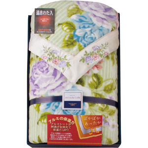 アンナ・デ・コーレ　四方額マシュマロタッチ敷パッド(保温シート入・遠赤わた使用)　グリーン(GR)