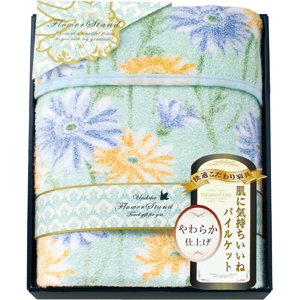 アンドルチェ　フラワースタンド　おぼろタオルケット　ブルー(BL)