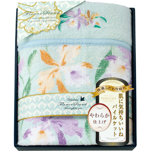 アンドルチェ　フラワースタンド　おぼろタオルケット　ブルー(BL)